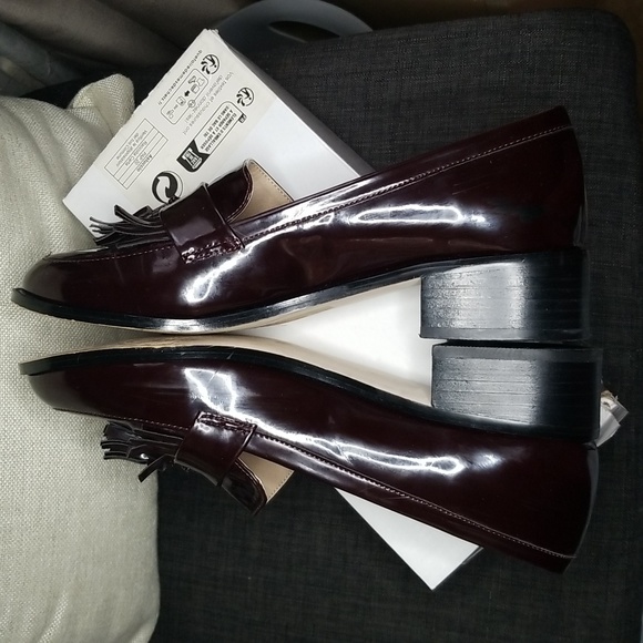 Womens H&M Burgundy loafers size 8.5 - Picture 5 of 10